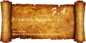Fridrich Agaton névjegykártya